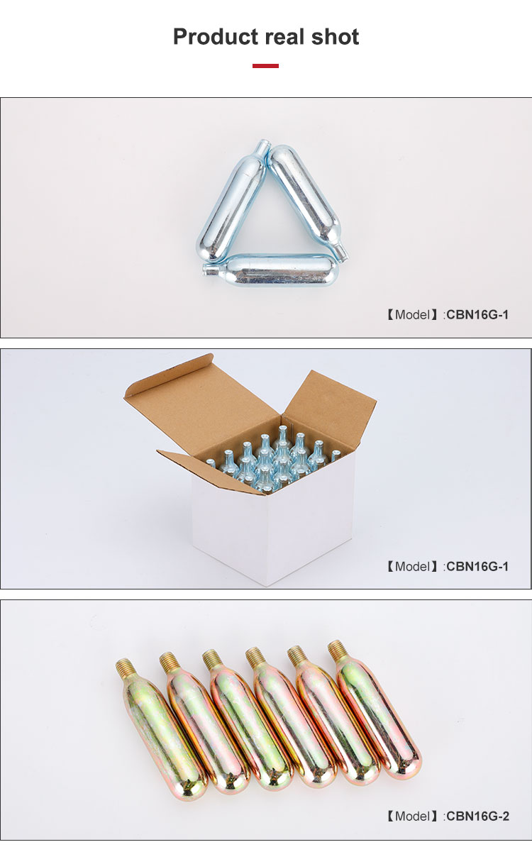 16g CO2 Thread Cartridges for Tire Inflation