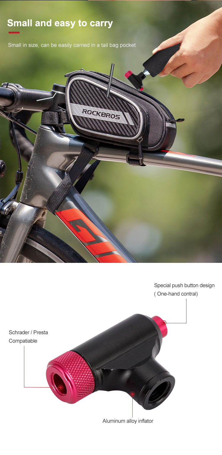 Portable CO2 Cartridge Bicycle Pump Valve Head